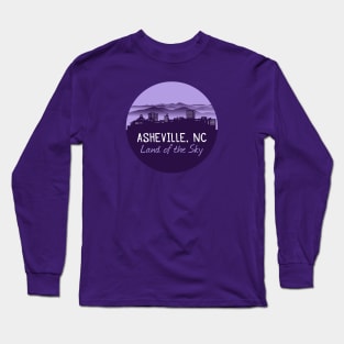 Asheville Cityscape Mountains - Land of the Sky - PurpleG 07 Long Sleeve T-Shirt